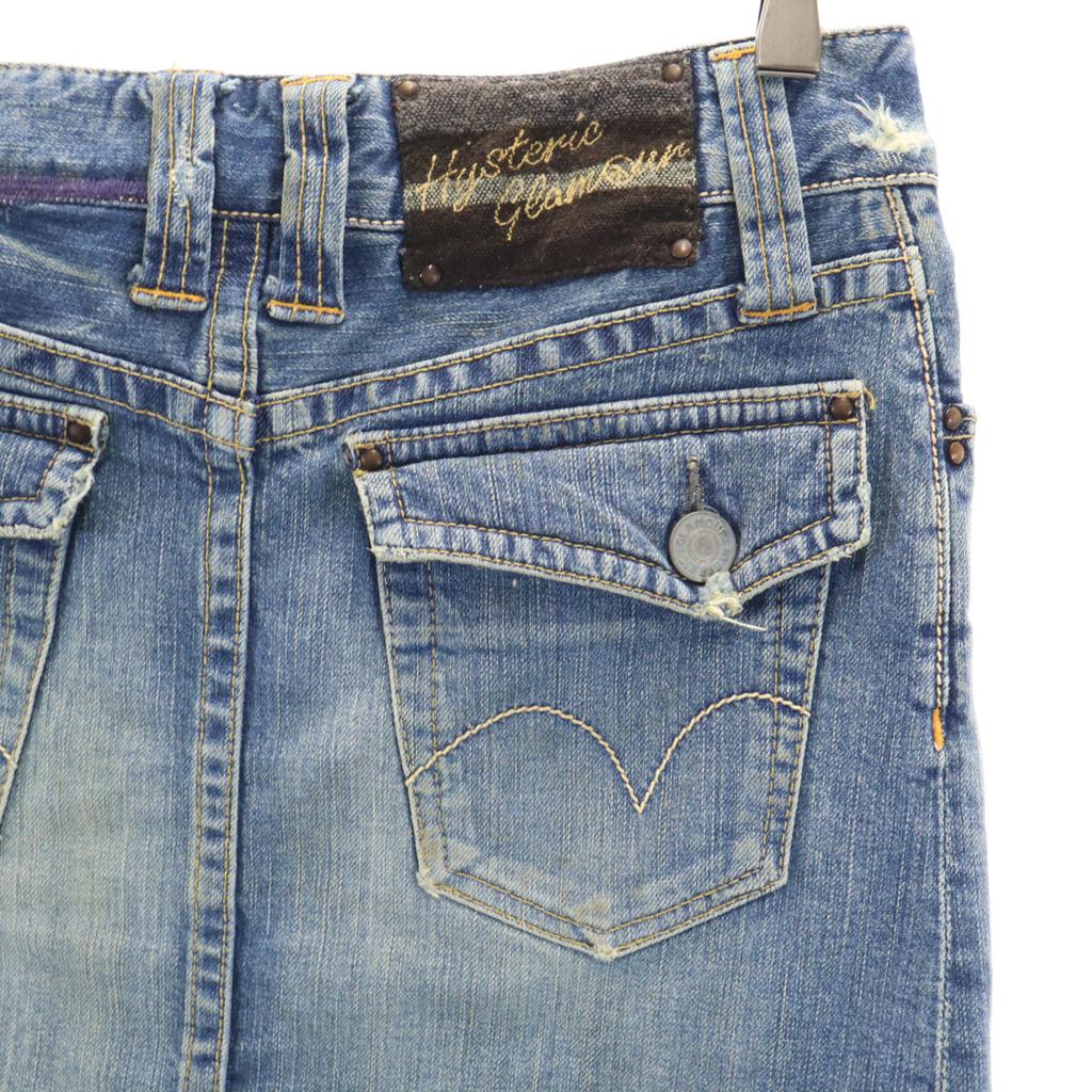 HYSTERIC GLAMOUR made in Japan Midi length Vintage processing Denim skirt Women Used