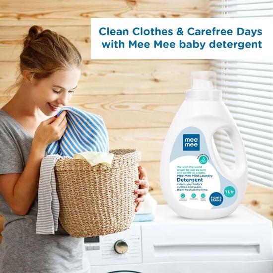 Mee Mee Baby Liquid Detergent 1 L | Ph Balanced, Free from Harsh Chemicals, Safe for Mother's Hands  | Anti-Bacterial, Removes Stains