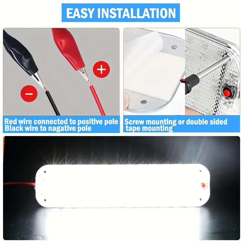 LED Interior Light Bar 12V Car Caravan RV Truck Camping White ON/OFF Switch