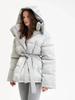 Women's Hooded Long Sleeved Slim Zipper Pocket Winter Jacket