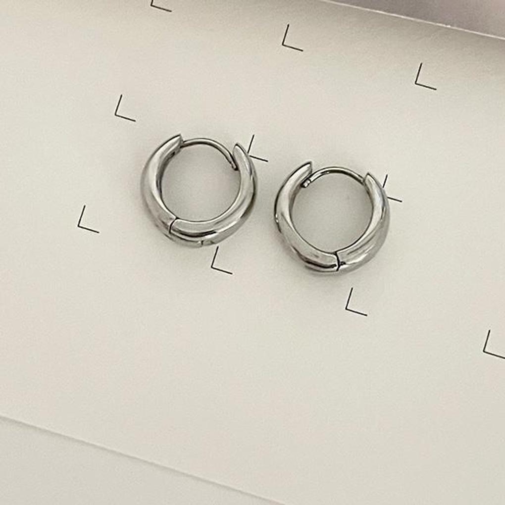 Women's Surgical Steel Simple Bold Hoop Earrings