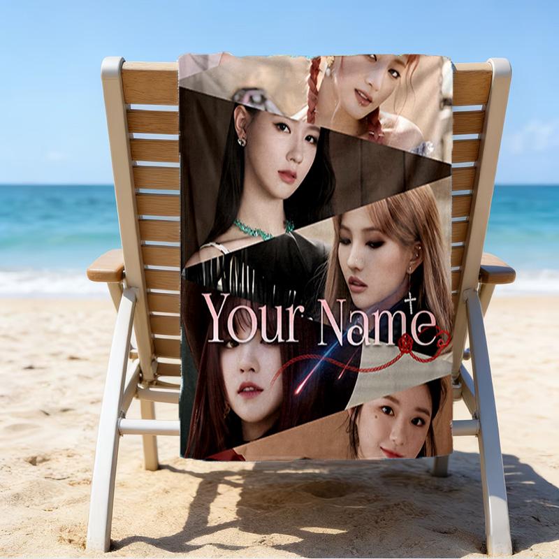 Custom Name Beach Towel Kpop idle Group Dynasty Beach Towel, Soft Microfiber, Gift for Her/Him, Birthday, for Pool, Beach, Travel, Fan gifts
