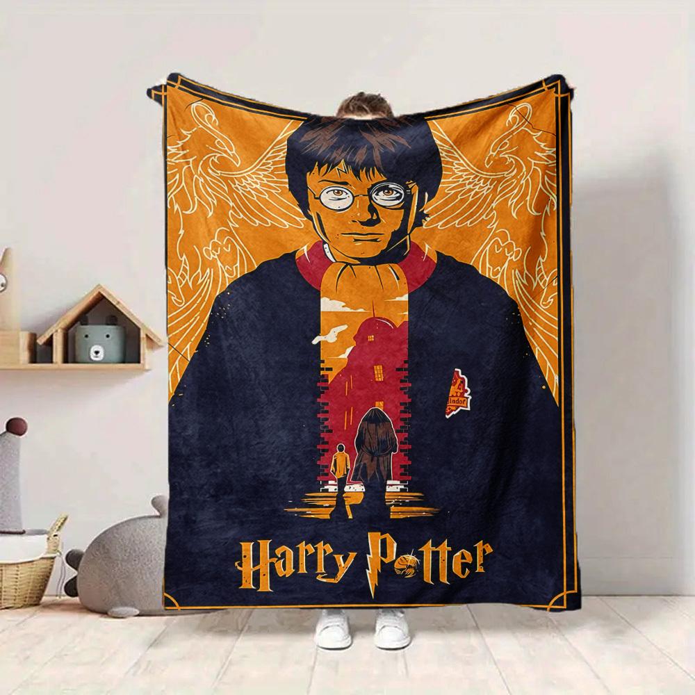 1pc Harry Potter Flannel Throw Blanket - HD Printed Lightweight Soft Warm All-Season Blanket for Sofa, Bed, Travel, Camping 098