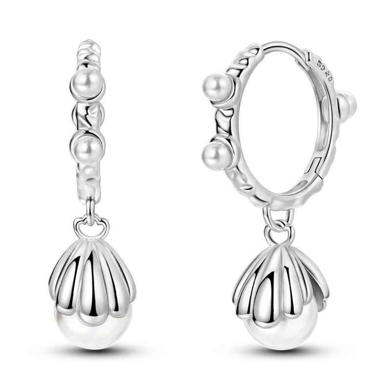 925 Sterling Silver Love Feather Moon Star Heart Earrings Fit Original Charms Hoop for Women Girls Stud Earring Jewelry Gifts