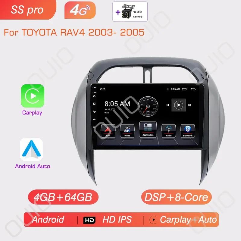 8GB+128GB Android Radio For TOYOTA RAV4 2003 2004 2005 Car stereo Multimedia Player Carplay Auto GPS navigation 2DIN