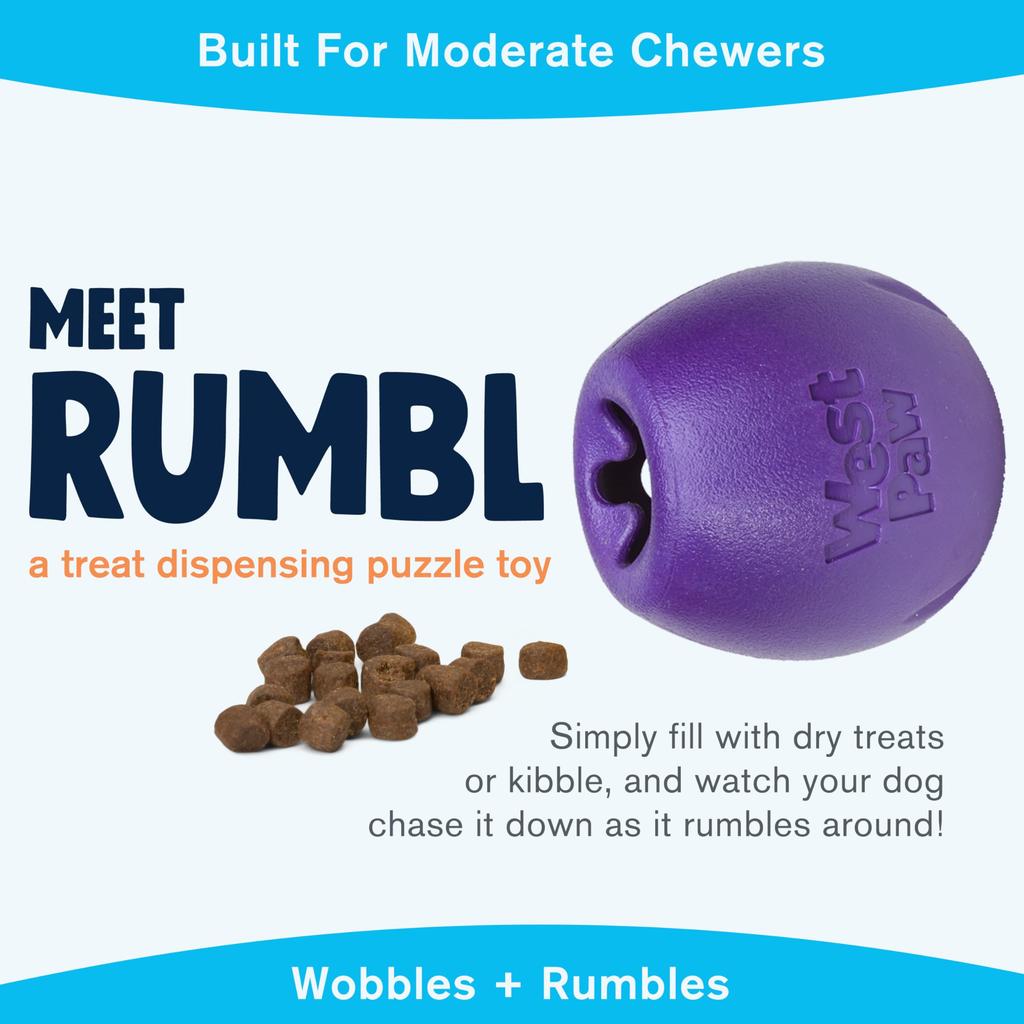 West Paw Zogoflex Echo Rumble Eggplant Dog Large Toy, (Purple)