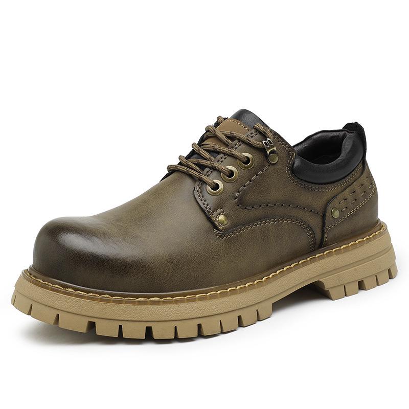Men's Retro Low-Top Martin Work Boots 2025: Versatile Casual Outdoor Shoes with Trendy Big Toe Design