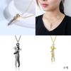Romantic Couple Embrace Necklace Geometric Design 925 Silver Pendant Necklace