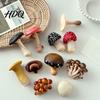 Hand Painted Mushroom Magnets 3D Refrigerator Magnet Resin Fake Decorative Memo Holder Photo Notes for Whiteboard Cabinet Kitchen