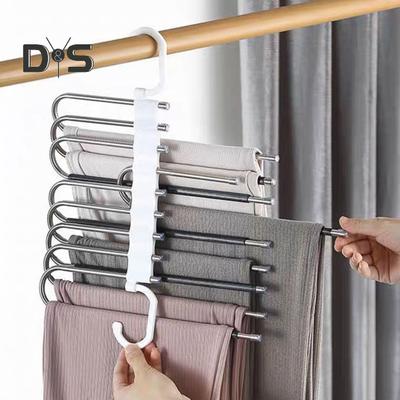 Supporto portaoggetti multistrato per pantaloni, design pieghevole antiscivolo, versatile, in acciaio inox, antiscivolo, porta sciarpe