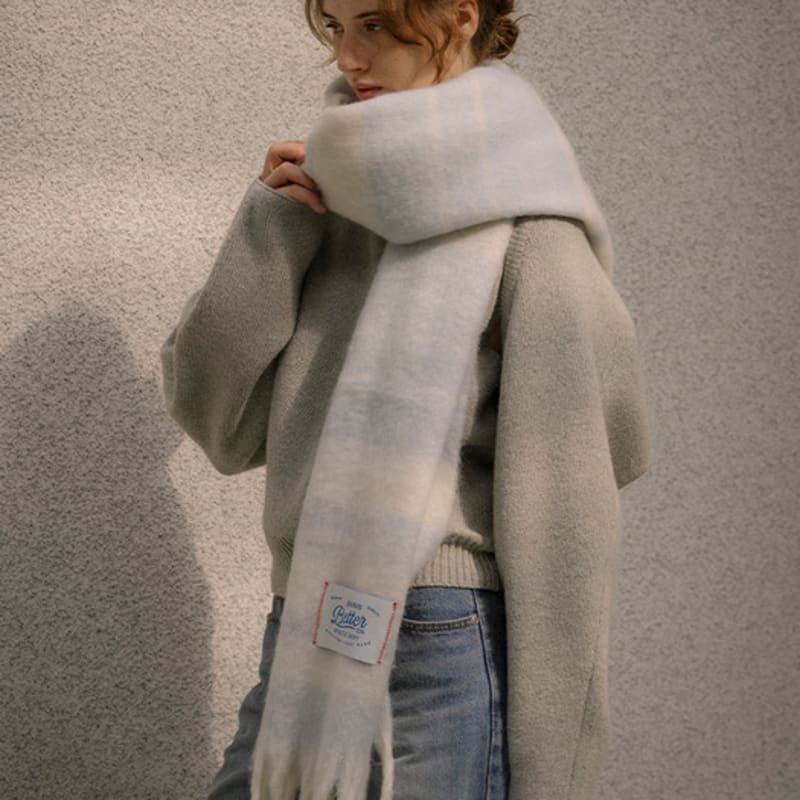 

KNOWN BETTER Oversized stripe muffler [KNFW05ACC03]_Sky blue SKY BLUE