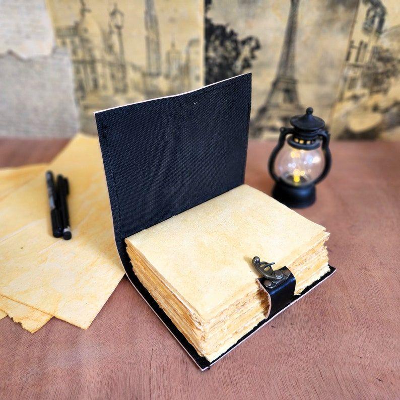 Moon Eclipse Leather Notebook , Celestial Sketchbook , Writing Travel Journal , Ideal Gift for Him | Her , 200 Deckle Edge Handmade Pages