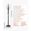 VEVOR Coat Rack Freestanding, Coats Tree Stand with Stable Marble Base &amp; 6 Hooks, Free Standing Hall Coat Rack for Entryway, Bedroom, Office
