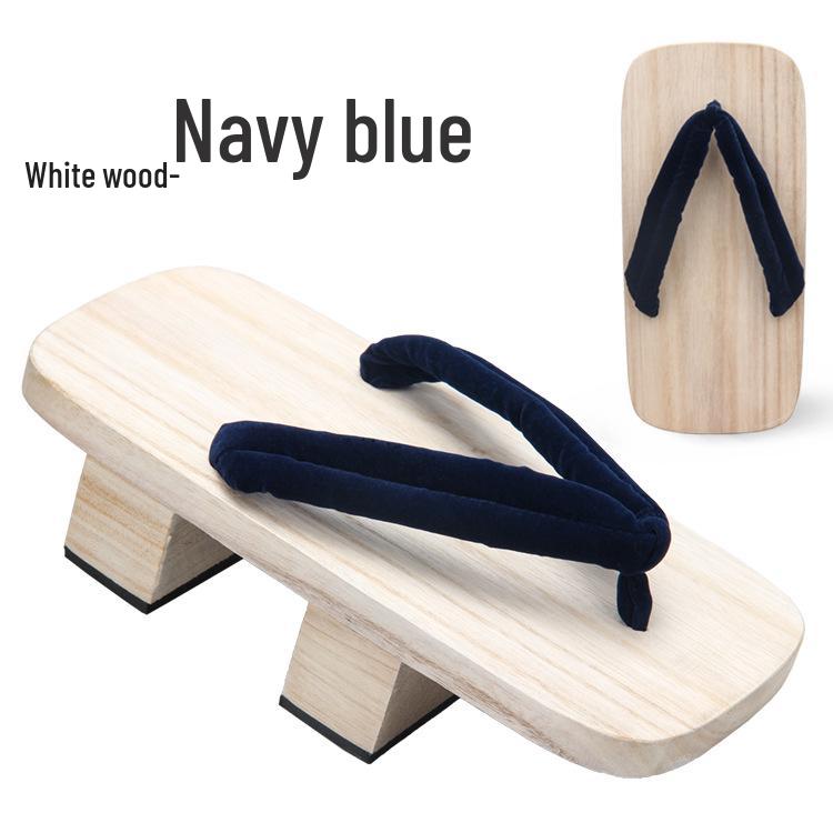 Men's White Two-Tooth Wooden Clogs - Japanese-style Summer Slippers for Comic Con, COS, Plain Color Series - Free Shipping