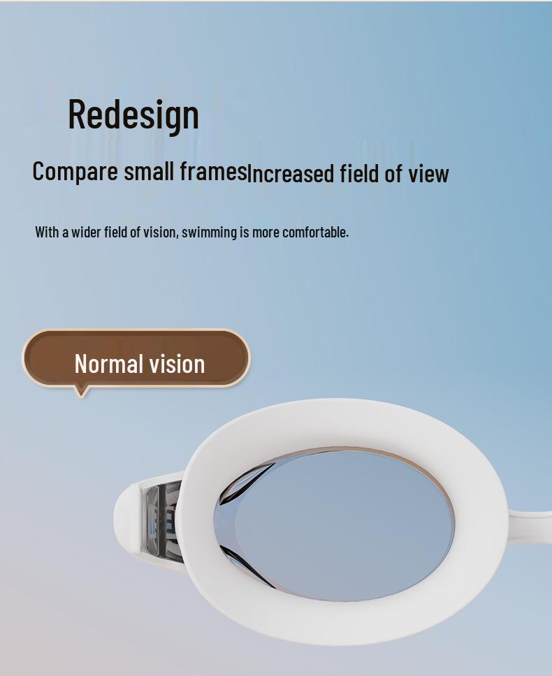 Wysokiej rozdzielczości Wodoodporne Gogle Pływackie Przeciwmgielne z Korekcją Wzroku dla Dorosłych z Przezroczystą Soczewką Szerokokątną