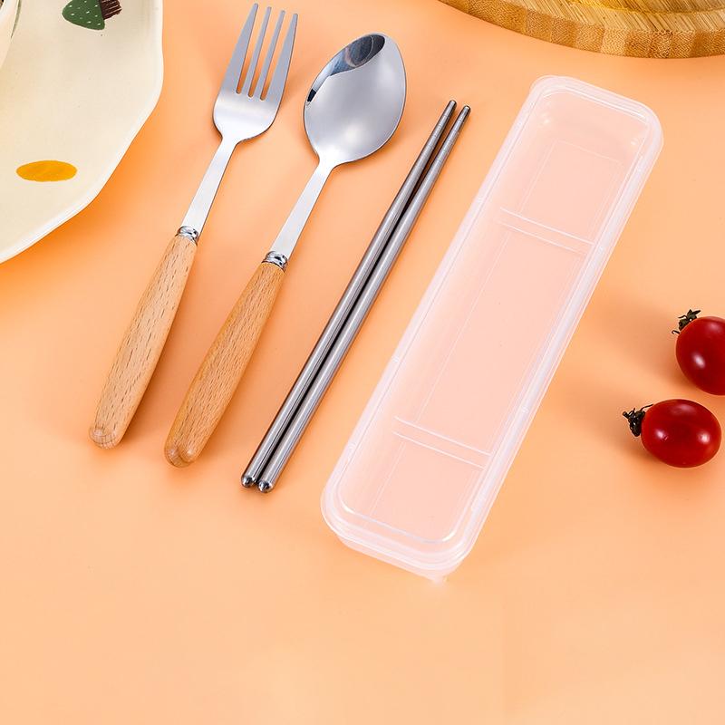 1/2/3 ks Nerezové nádobí s dřevěnou rukojetí Lžíce Steakový nůž Vidlička Čajové lžičky Pro domácí kuchyni Stolní nádobí Kuchyňské nářadí