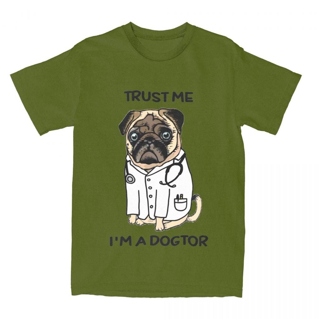 Trust Me Im A Dogtor Doctor Pug Unisex Women T Shirt Funny Pug Dog Puppy Tee Shirt TShirt Cotton Adult Clothing