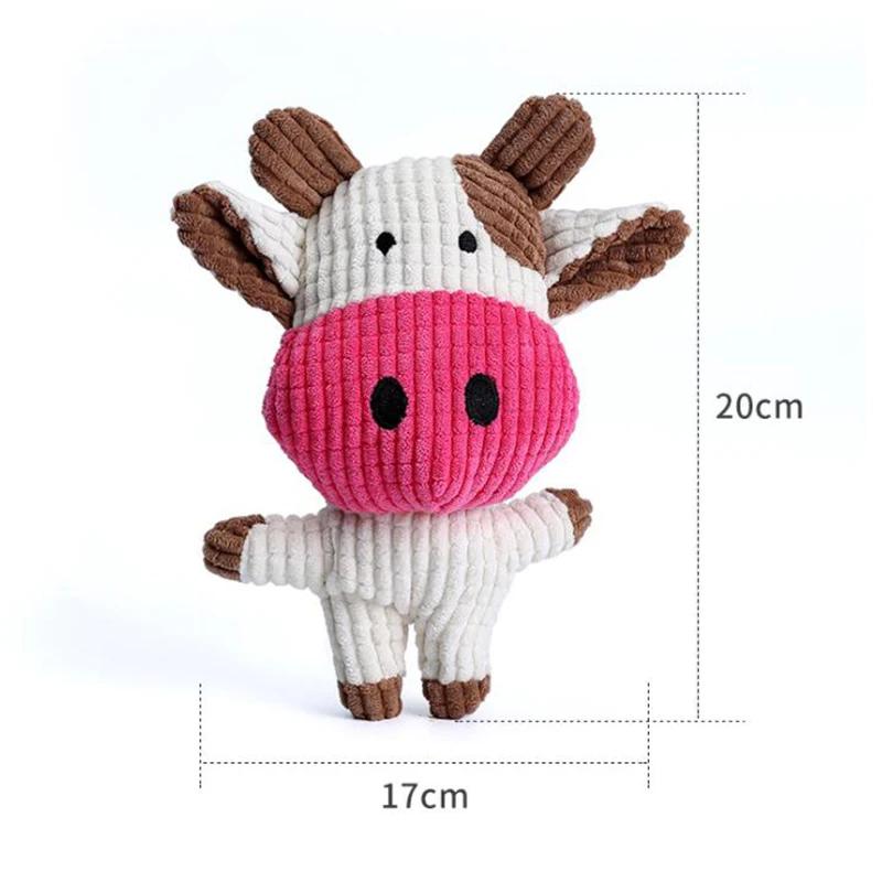 Animal Shape Plush Dog Toy Squeaky Pet Chew Toy Small Large Dogs Bite Resistant Teeth Cleaning Puppy Teething Aid Durable Play