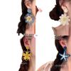2025 Peach Tea Braided Flower Daisy Stud Earrings - Seaside Vacation Accessories for Women