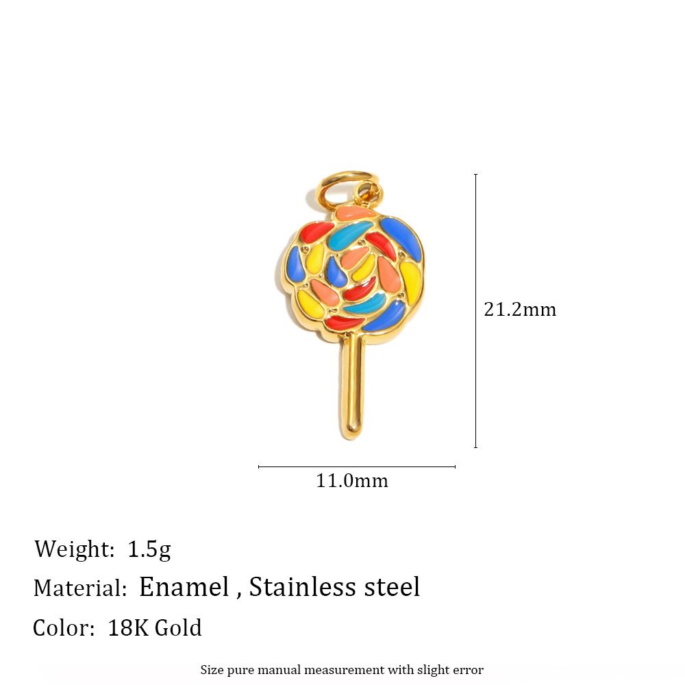 MamacitaSlay 316L Stainless Steel Enamel Fruit Cake Charms Earrings Necklace Bracelet DIY Accessories Women's Cute Pendant Gift