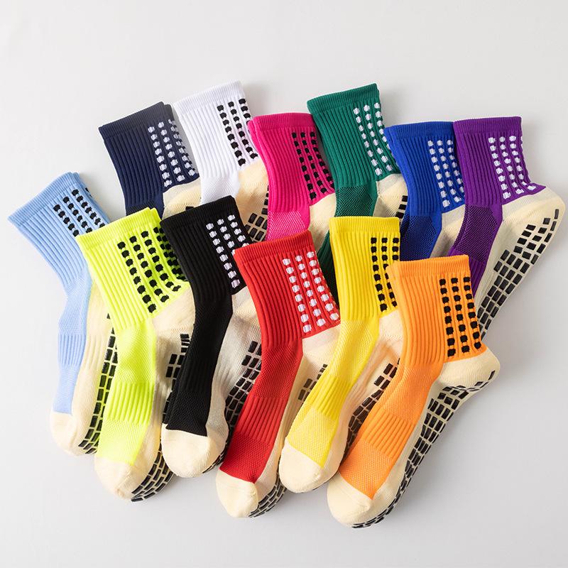 Unisex Anti-Slip Breathable Mid-Calf Football Socks with Moisture-Wicking Terry Sport Bottom