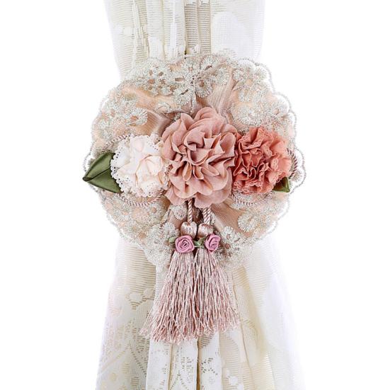 2Pcs Curtain Tieback Tie Rope Elegant Flower Adjustable Decorative Fashion Drapes Curtain Straps for Living Room