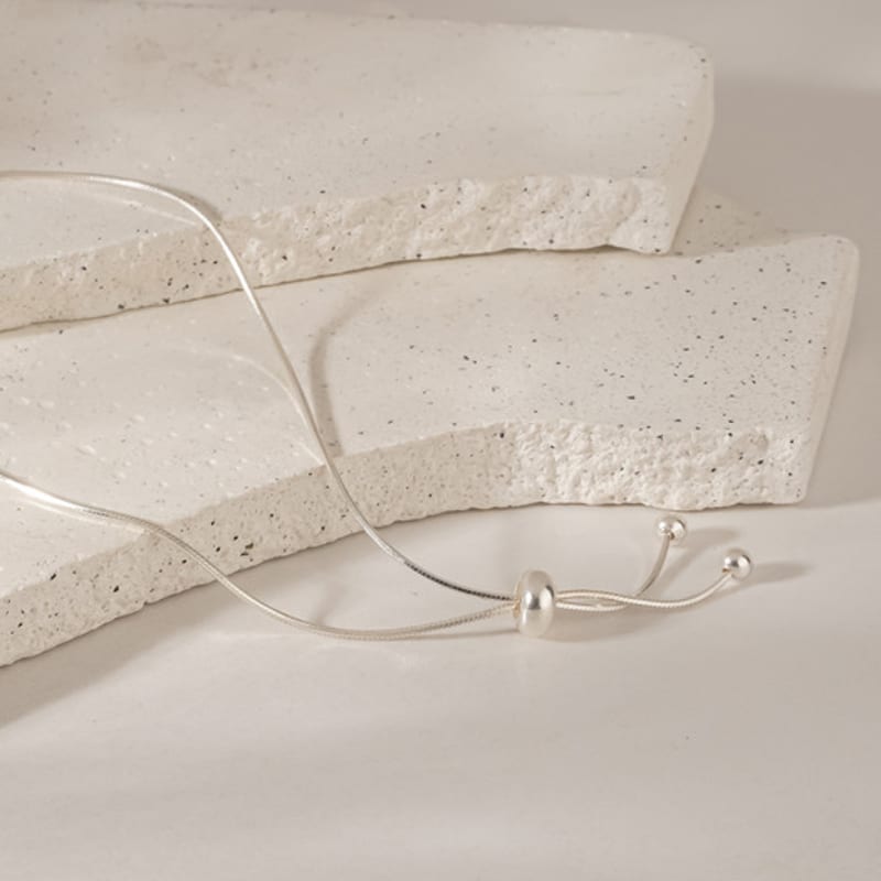 JEWNEL Silver925 Snake Chain Drop Pendant Chain Adjustable Levero Bracelet