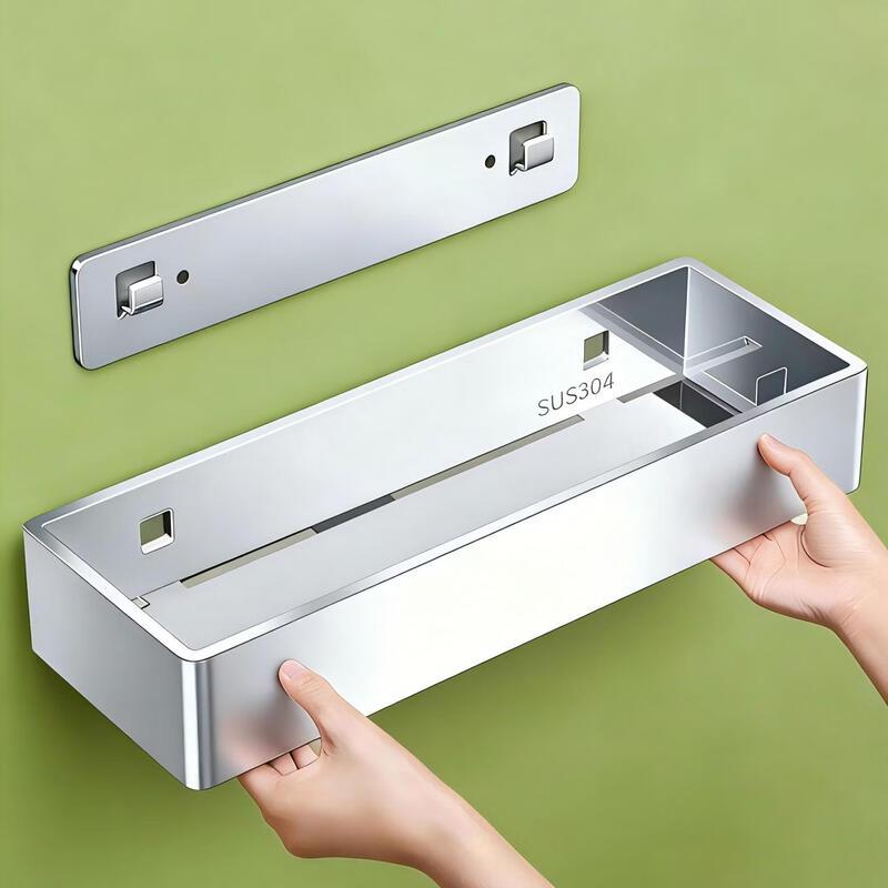 olevo 304 Stainless Steel No-Drill Bathroom Shelf