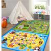 Kids Rug Colorful Animal Non-Slip Carpet for Classroom Bedroom Playroom Indoor Road Car Educational Area Rug Home Decoration