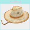 Vintage Cowboy Hat With Large Brim Sunshade And Ventilation For Beach And Hiking
