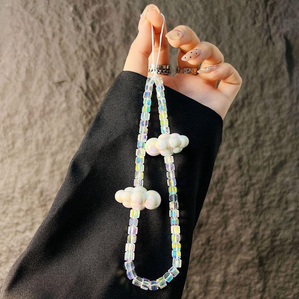 Colorful Cloud Square Phone Lanyard With Handmade Pvc Material For Women And Men