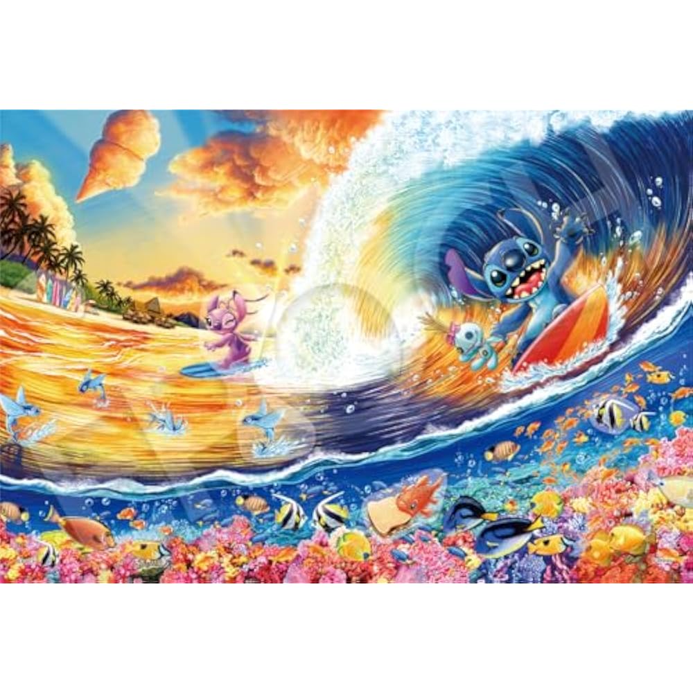 Epoch (EPOCH) 300 Piece Jigsaw Puzzle Disney Stitch -Sunset Surfing- (Stitch -Sunset Surfing-) (2...