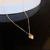 Minimalist Titanium Steel Clavicle Necklace with Pearl Pendant for Women - Versatile Cold Style Fashion Jewelry