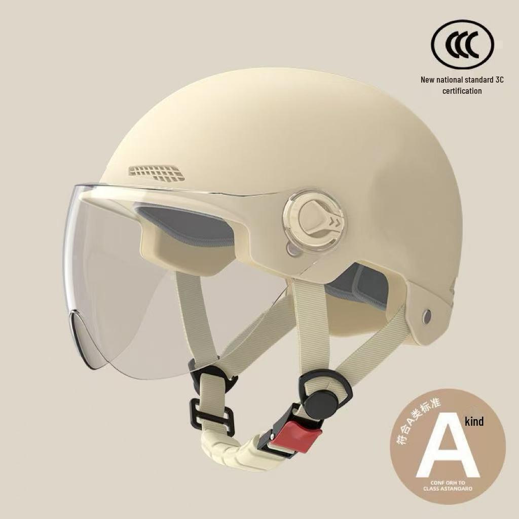 Durable Dual-Lens Motorcycle Half Helmet for Men & Women – Breathable, Sun-Protected, All-Season Safety