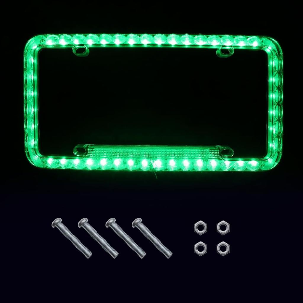 12 V 54 LED Color Light License Plate Frame Acrylic Plastic License Plate Cover-Blue