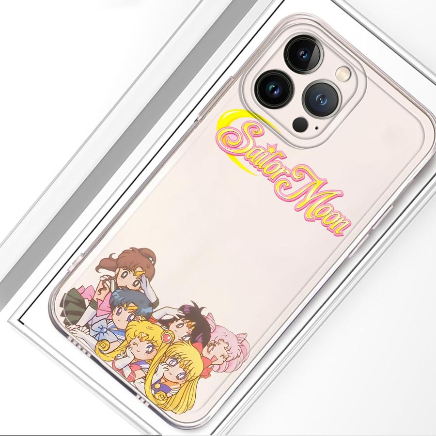 Case for iPhone 17 Pro Max 12 Mini XR XS Max 16 Air 13 Pro 14 Plus 7 8 15 11 Soft Phone Cover Cartoon Sailor Moon