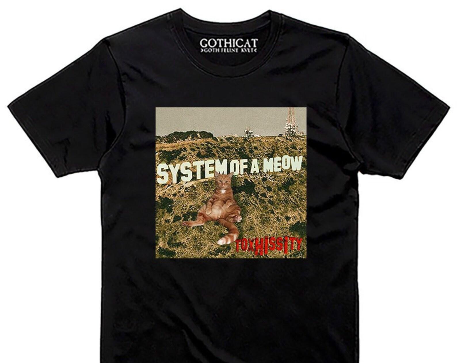 System of a Meow T shirt Metal Punk Rock tee cat lover best gifT shirt Man Woman Sweater Long V-neck Taddler Baby M