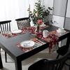 Linen Christmas Table Flag Santa Claus Xmas Tablecloth Christmas Table Runner  Christmas