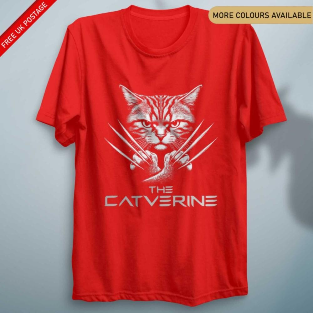 Catverine Adults Kids T shirt Funny Movie Mad Engine Unisex Gift Tee Cat Parody S