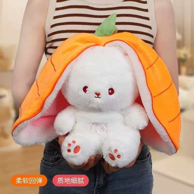 Glowing and Breathing Plush Strawberry Rabbit Stuffed Animals Plush Toy Companion Comfort Cartoon Cute Plush Doll Holiday Gifts