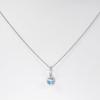 [Your and My Jewelry Box] Blue Topaz Necklace Pendant, SILVER925, 1.0 Carat, Luxurious CZ Surround Pendant [November Birthstone] [Gift Wrapped]