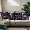 Halloween Themed Pillow Covers: Bat, Cauldron, Butterfly, Raven with Skull and Pumpkin Designs Sofa Cushion Cover