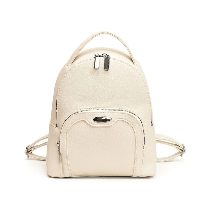Women's Double-shoulder Bag - Korean Version, Well-shaped, Versatile and Simple. Cute Plain-colored Travel Backpack.