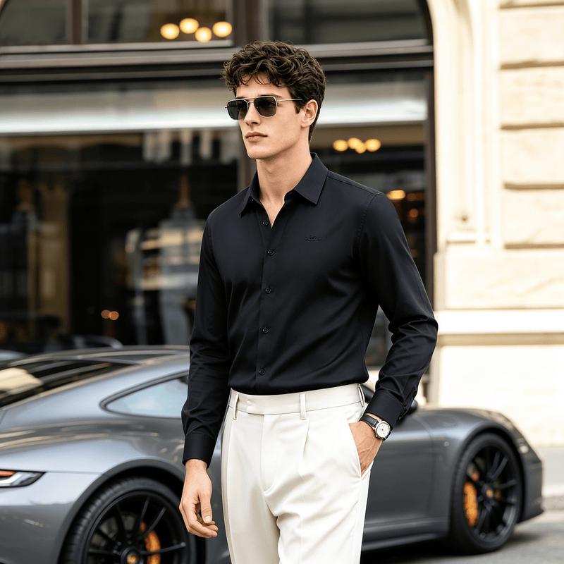 Antonio Men's Modal-Blend Long Sleeve Business Casual Shirt