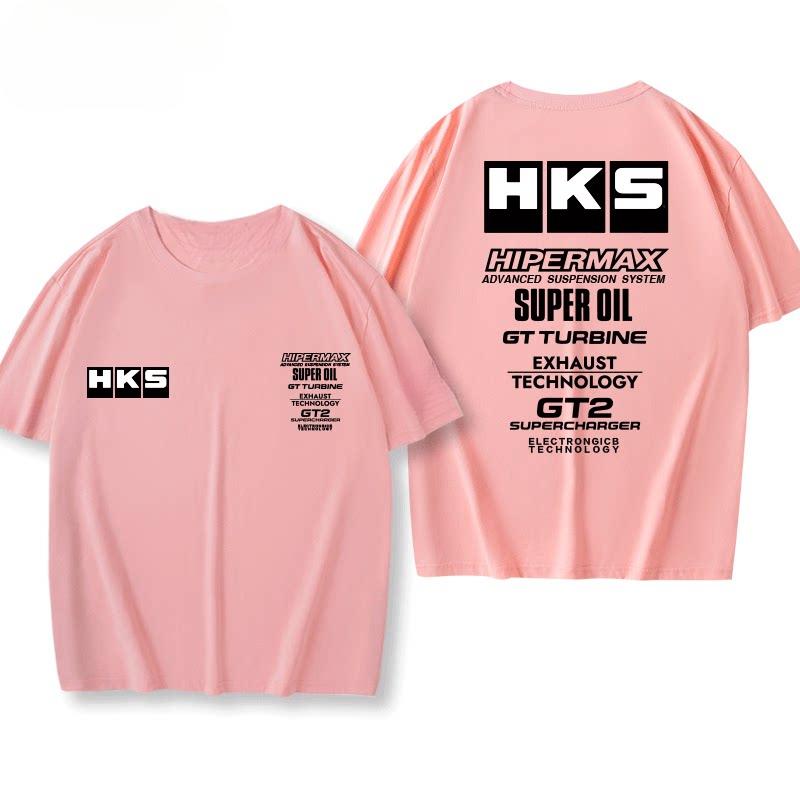 New Hks Engine Oil Japanese Car Modification Jdm Summer Shortsleeved Loose Versatile Cotton Printed Tee For Both Men And Women