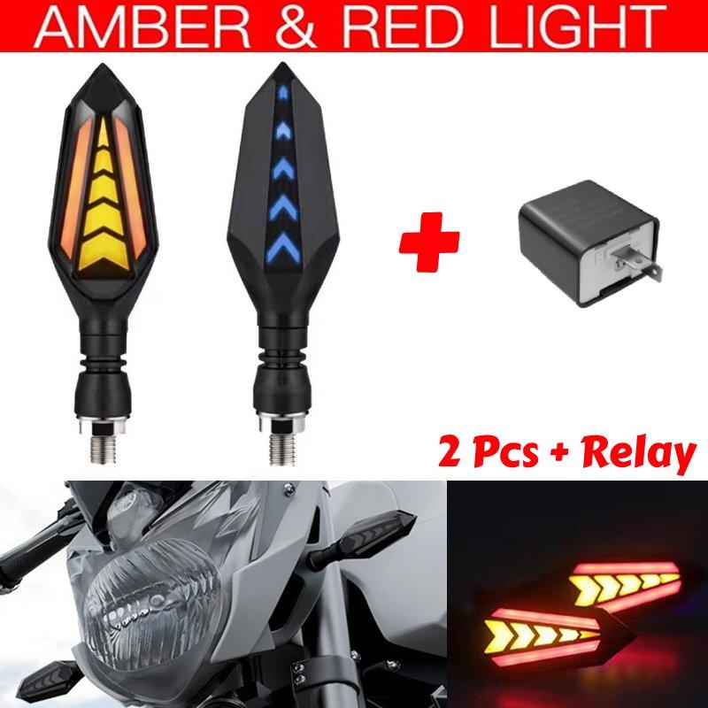 Double Side Flowing Turn Signal Lights Built-in Relay Sequential Flashing Blinker Lamp 12V Motorcycle LED Turn Signal Light