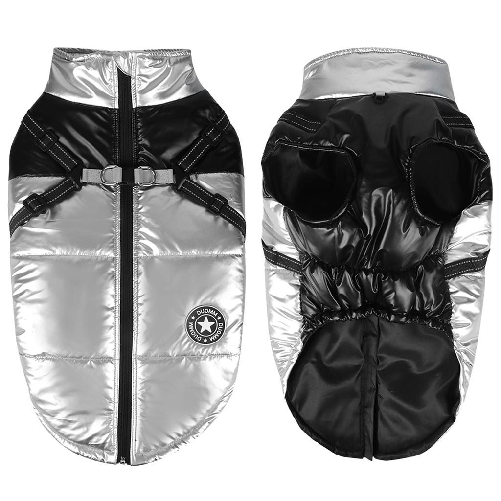 S-6XL Zimní teplá bunda pro domácí mazlíčky, psy, oblečení, nepromokavý kabát pro velké psy, vesta s postrojem pro malé, střední, velké psy, francouzský buldoček