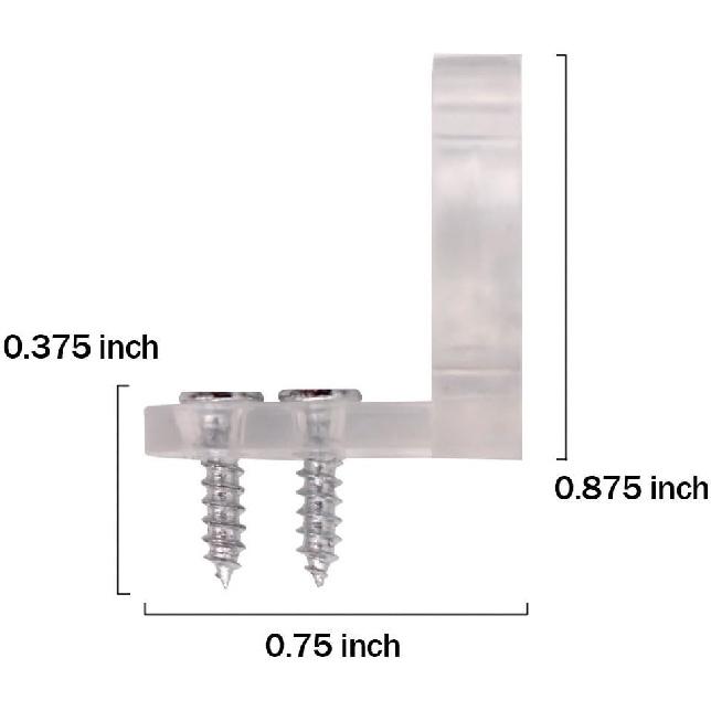AKOAK LED Rope Light Clips Holder 50 Pieces PVC Clips with 100 Piecs Screws for LED Light Wall Mount and Bar Mount