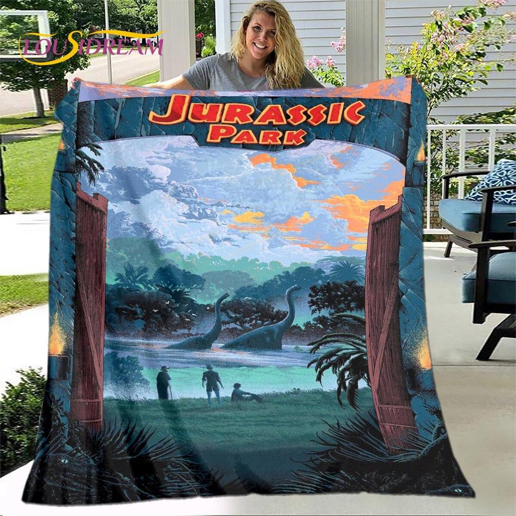 New Cartoon Jurassic Park Blanket,Flannel Blanket Throw Blanket,Soft Warm Blanket for Living Room Bedroom Beds Sofa Decor Gift