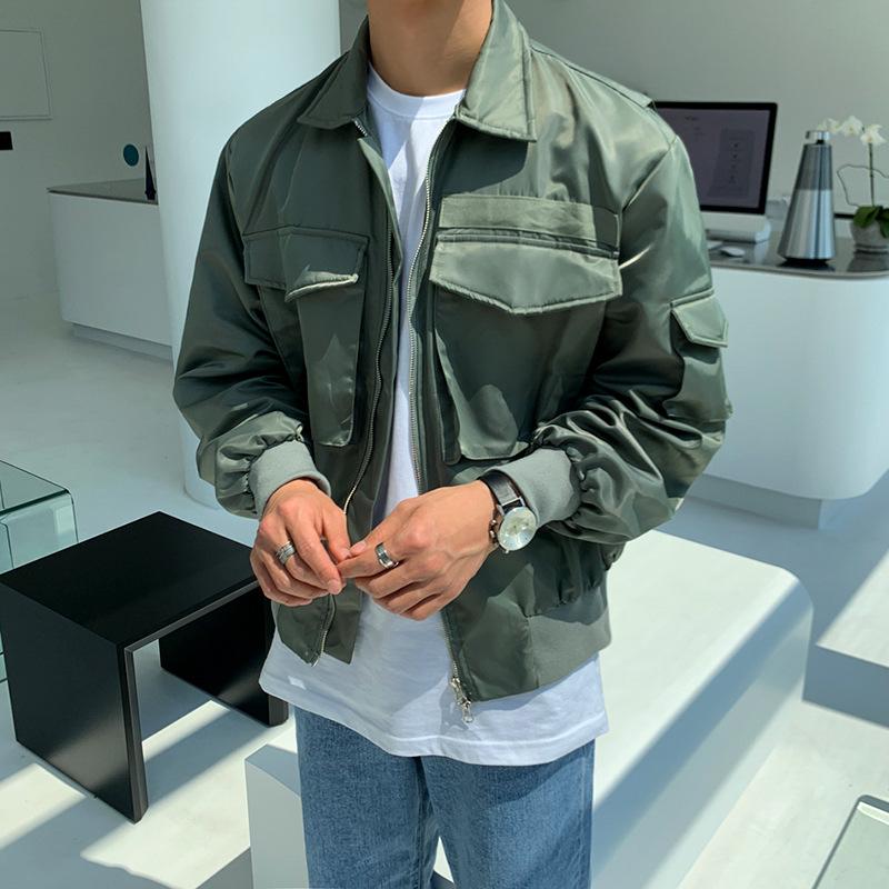 

Куртка мужская новая пилотская униформа куртка корейский стиль свободная повседневная бейсбольная форма 2XL зелёный
